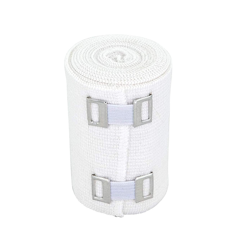 Kumportableng White Elastic Cotton Sports Bandage na may Clip 