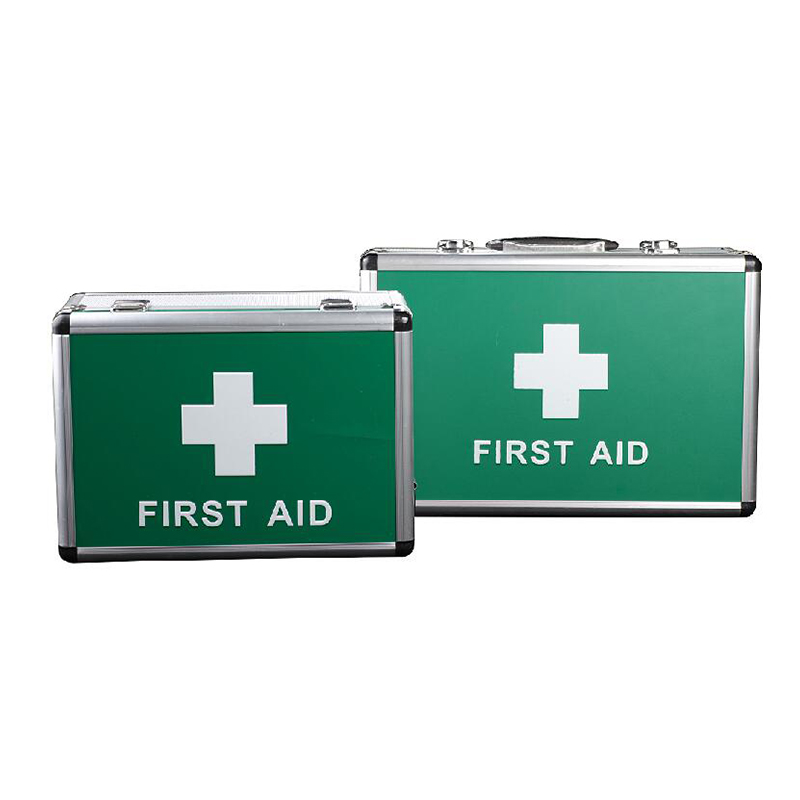 Medical Emergency Metal Aluminum Empty First Aid Box na may Belt 
