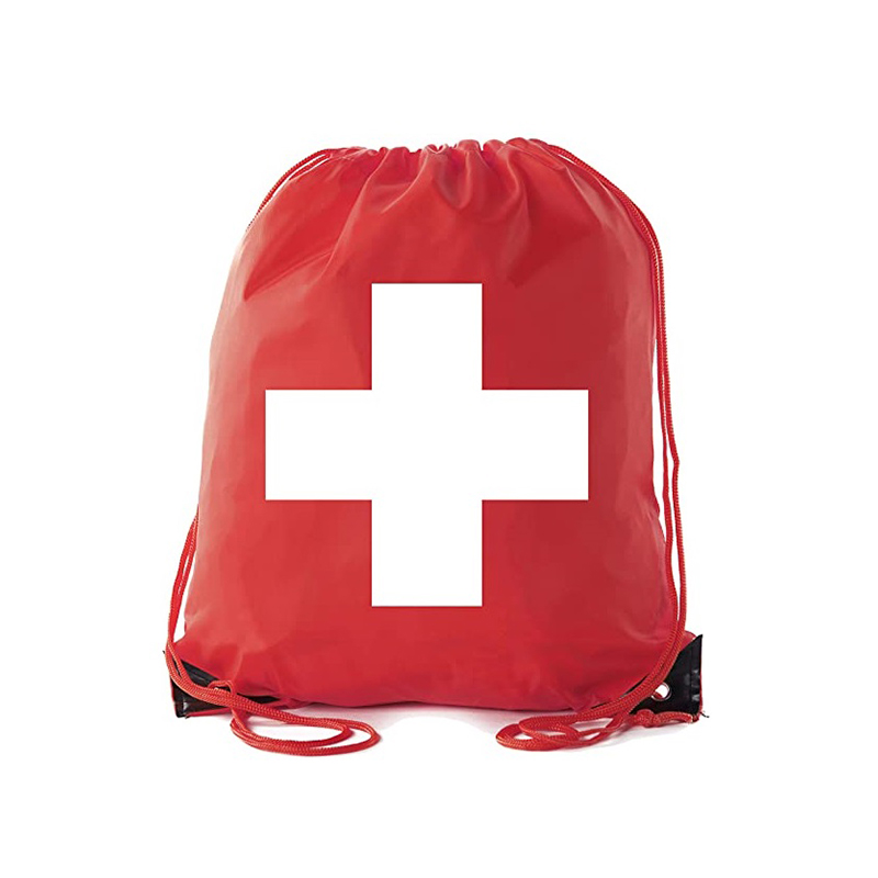 Pang-promosyon na Custom na Medical Drawstring Backpack na First Aid Bag 