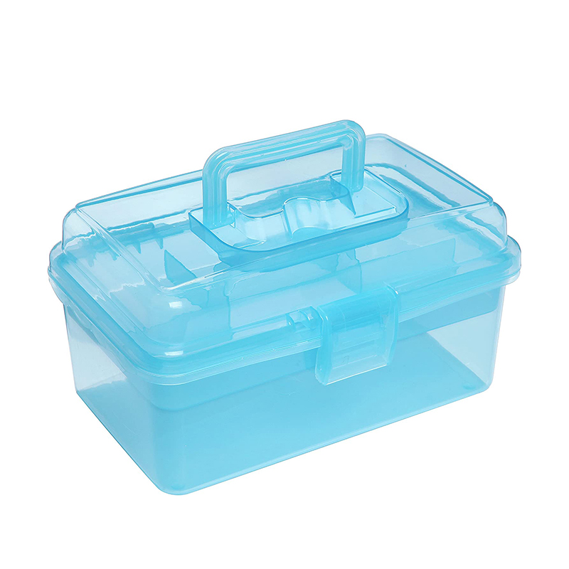 Portable Plastic Clear First Aid Box na may Handle 