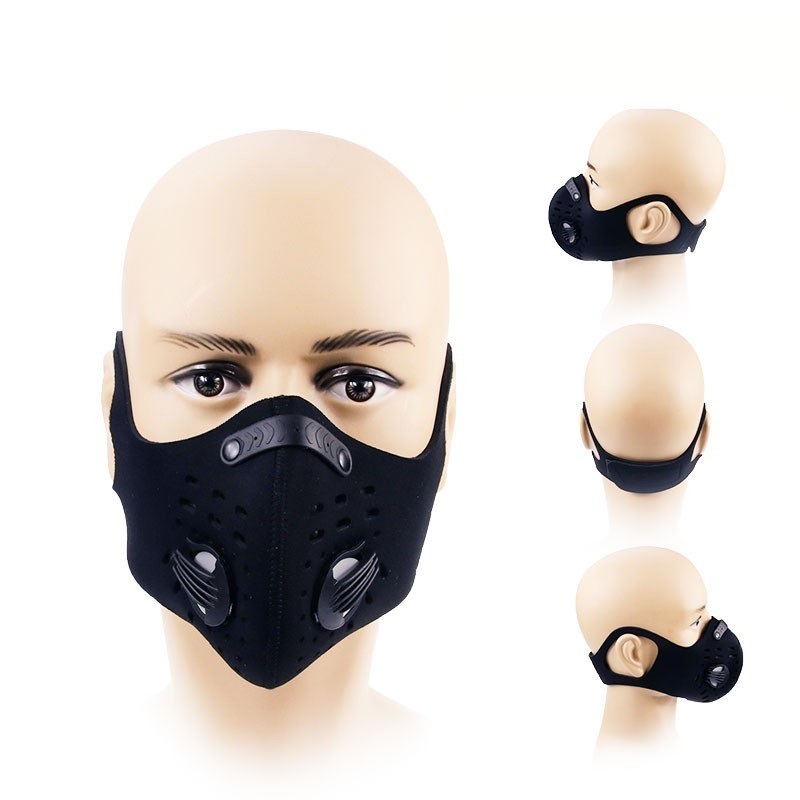 Anti Pollution Dustproof Face Cycling Mask na may Filter At Valve 