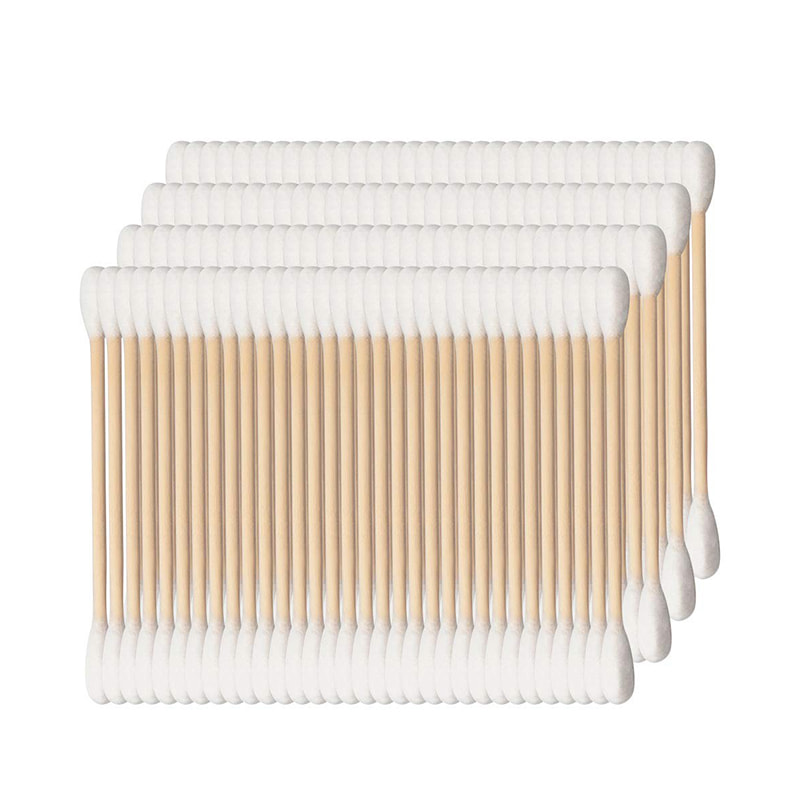 Biodegradable Sterile White Cotton Bud na may Wooden Sticker 