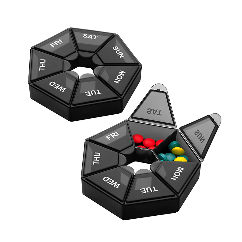 Portable Extra Large Weekly Pill Organizer para sa Medisina 