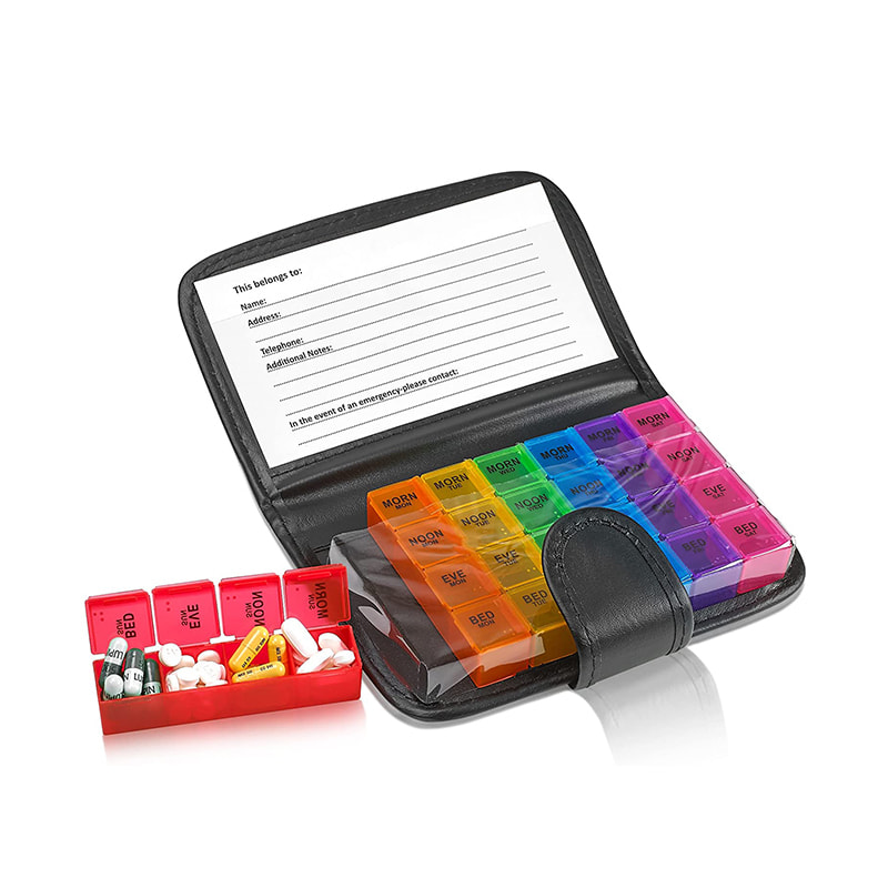 De-resetang Gamot Wallet Pill Box para sa Fish Oil 