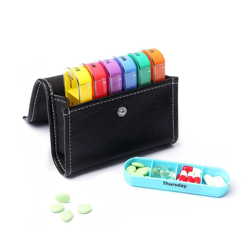 Lingguhang Pill Organizer ng Regalo sa Araw ng mga Ina na may PU Case 