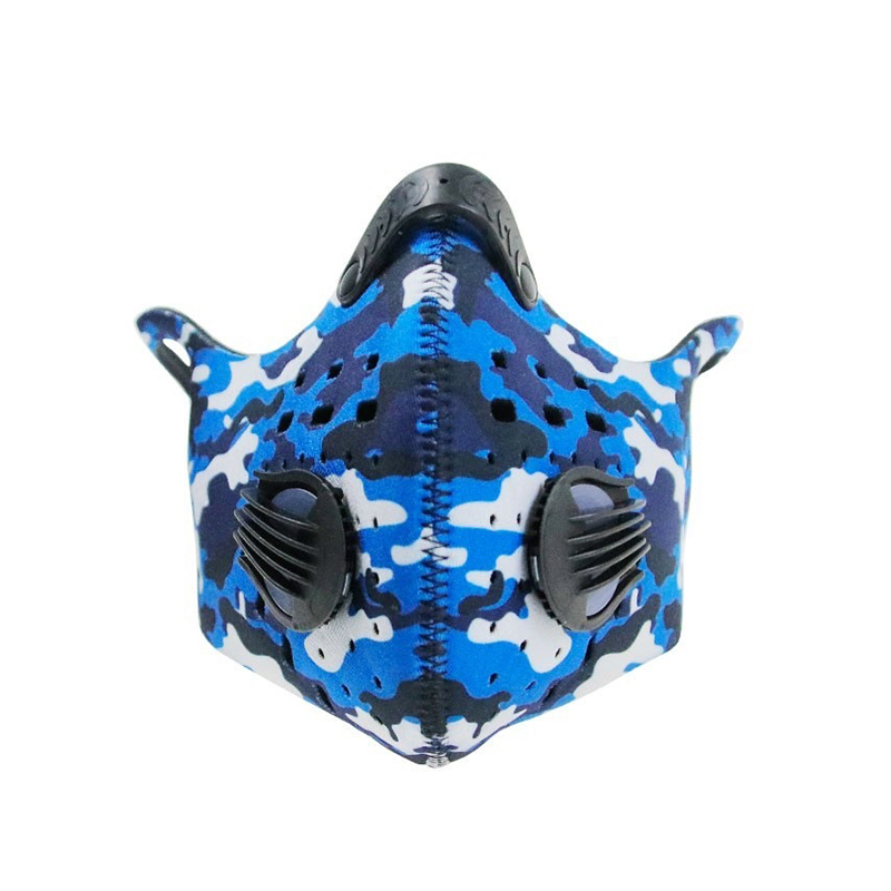 Outdoor Blue Camo Breathing Mask para sa Pagtakbo 