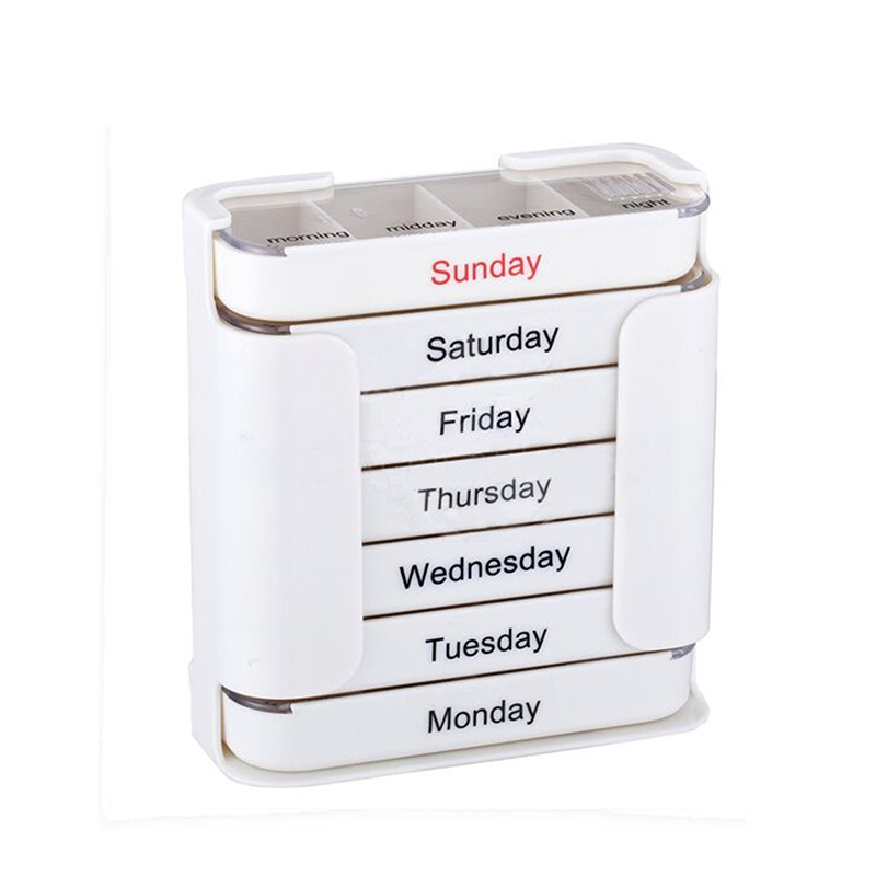 7 Araw 28 Compartment Plastic Travel Medicine Pill Box 