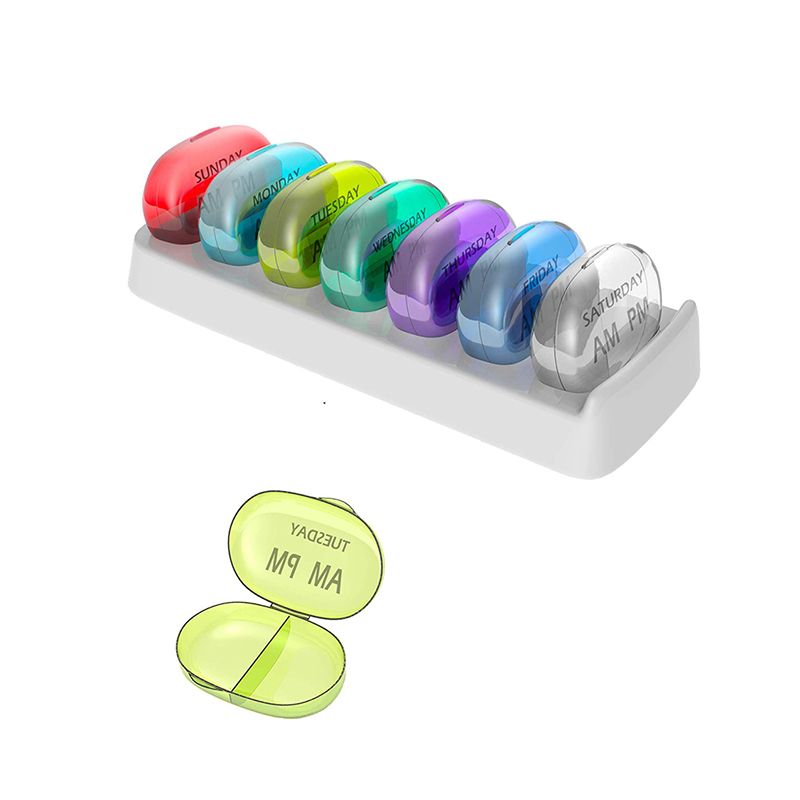 Portable Lingguhang 7 Araw 14 Compartment Pill Container 