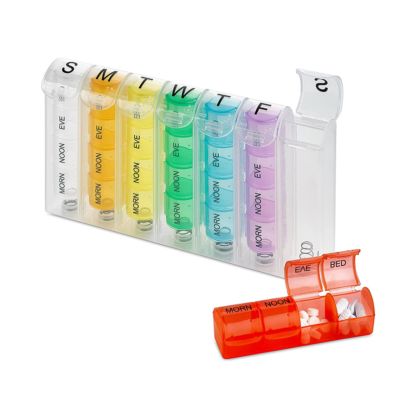 Pambihirang Pop Up Lingguhang Pill Organizer para sa Fish Oil 