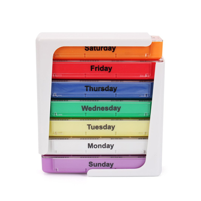 7 Araw 28 Compartment Plastic Pill Dispenser para sa Paglalakbay 