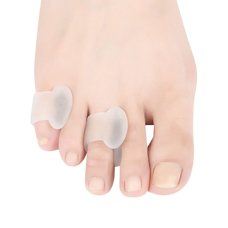 Translucent Gel Pinky Toe Separator para sa Curled Overlapping Toes 